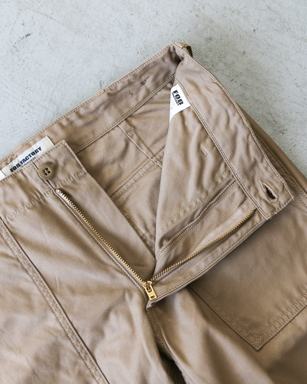 FOB factory エフオービーファクトリー F0431 BAKER PANTS Beige