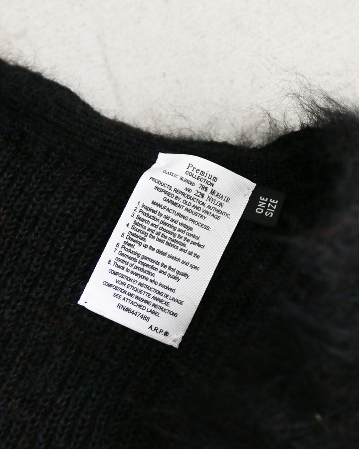 A.R.P.® Authentic Reproduction Products® モヘアカーディガン Premium Classic Mohair Cardigan W/Pocket "Abstract Black"