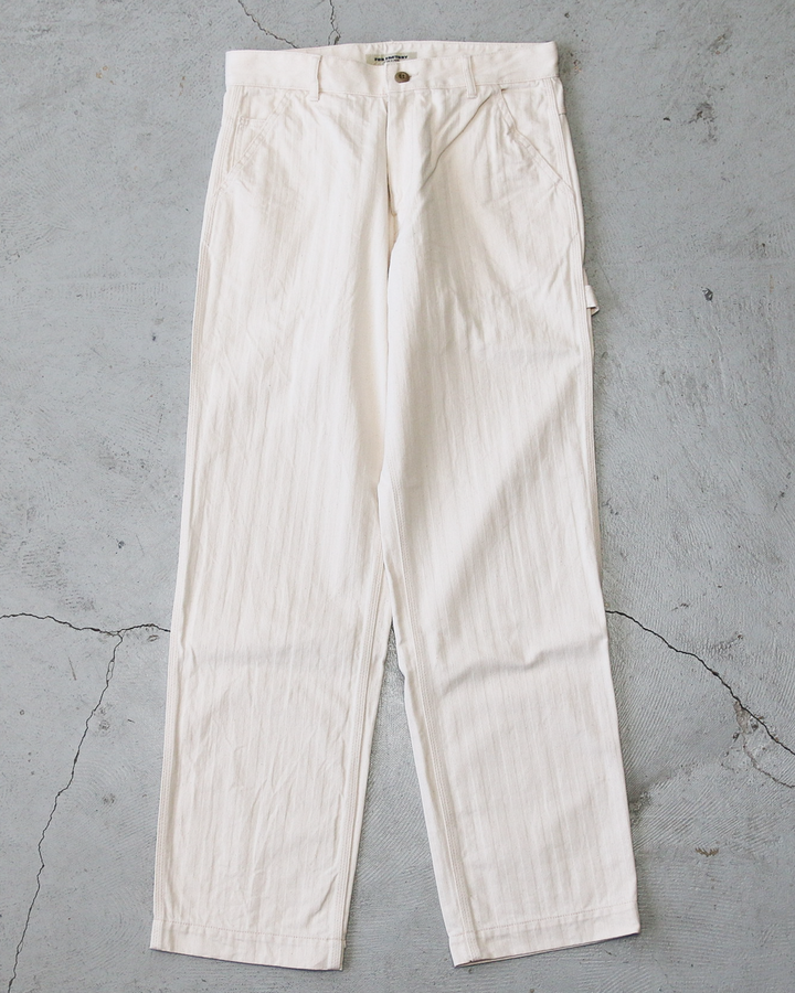 FOB factory エフオービーファクトリー F0485 HERRINGBONE PAINTER PANTS Ecru