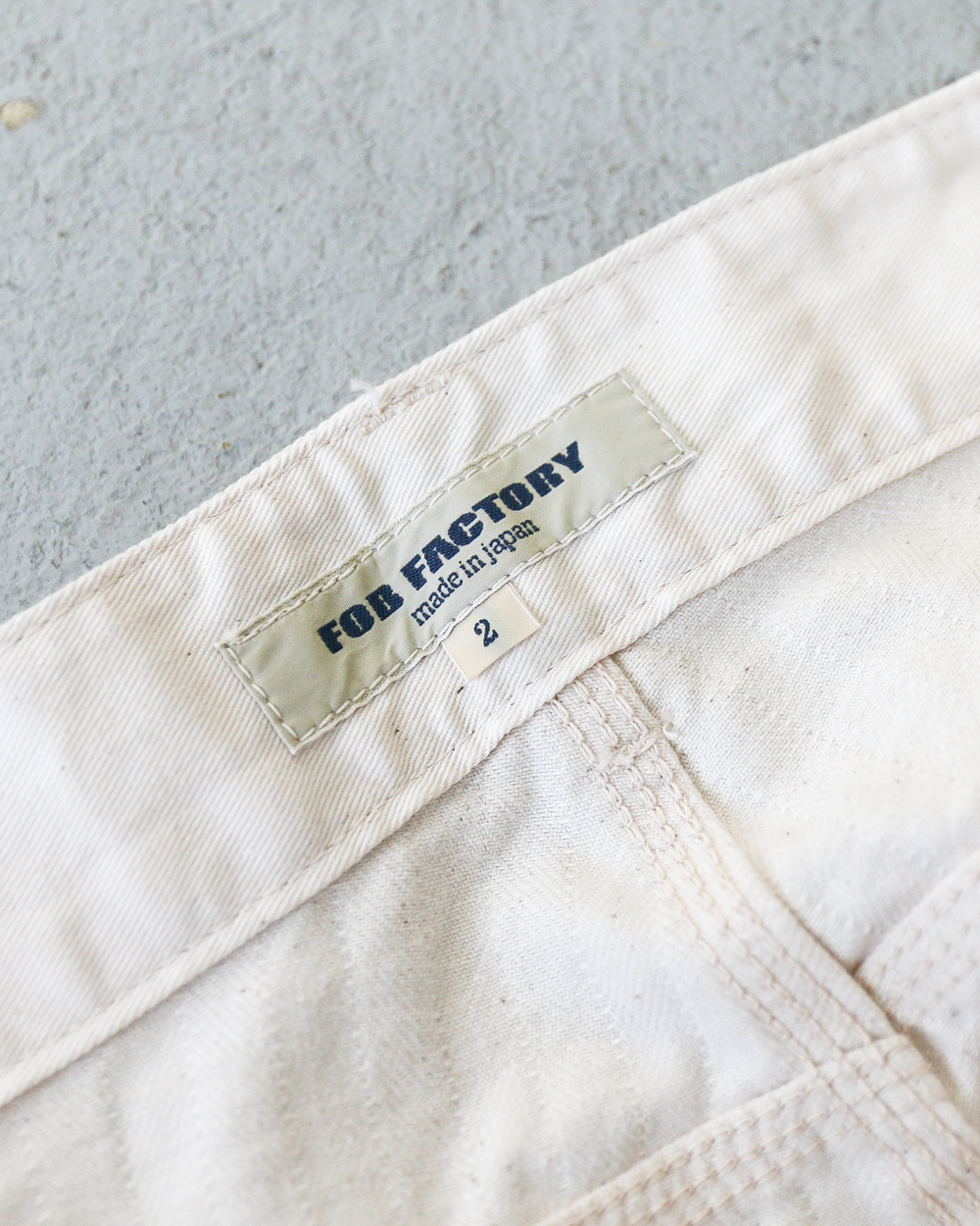 FOB factory エフオービーファクトリー F0485 HERRINGBONE PAINTER PANTS Ecru