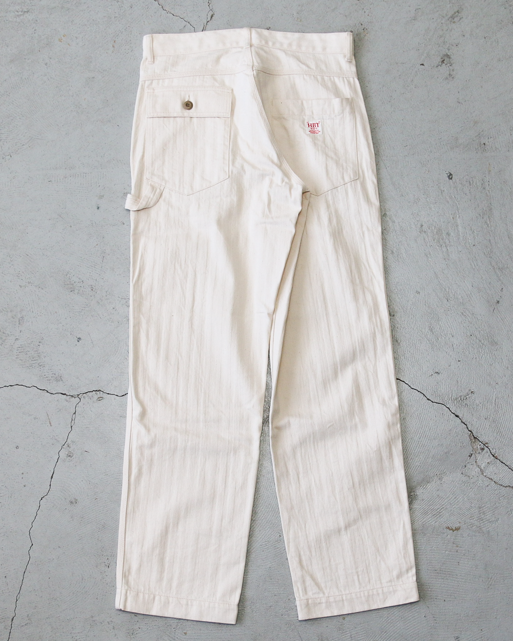 FOB factory エフオービーファクトリー F0485 HERRINGBONE PAINTER PANTS Ecru