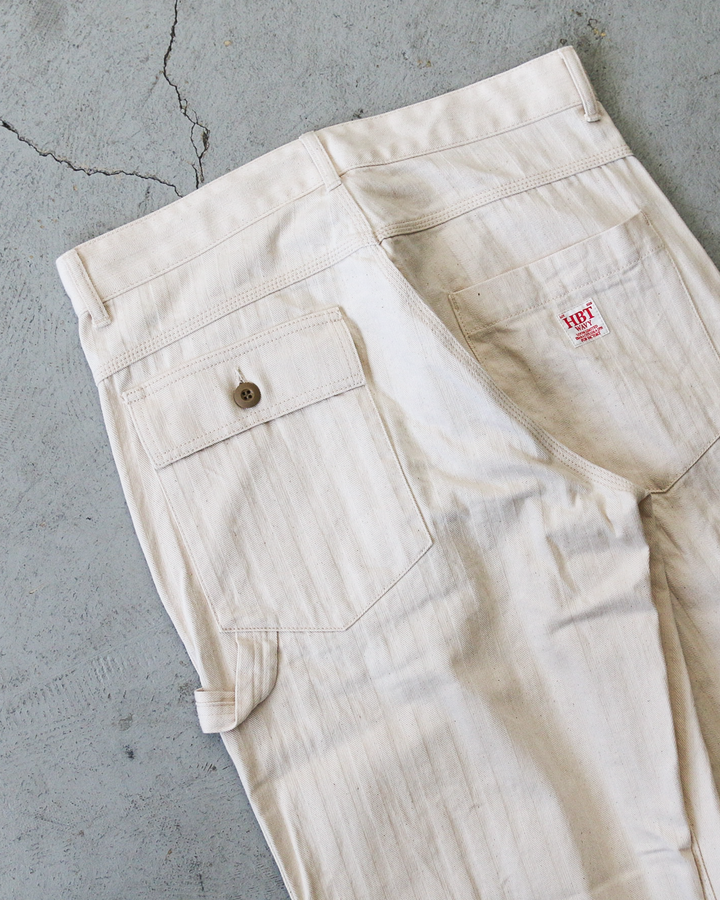 FOB factory エフオービーファクトリー F0485 HERRINGBONE PAINTER PANTS Ecru