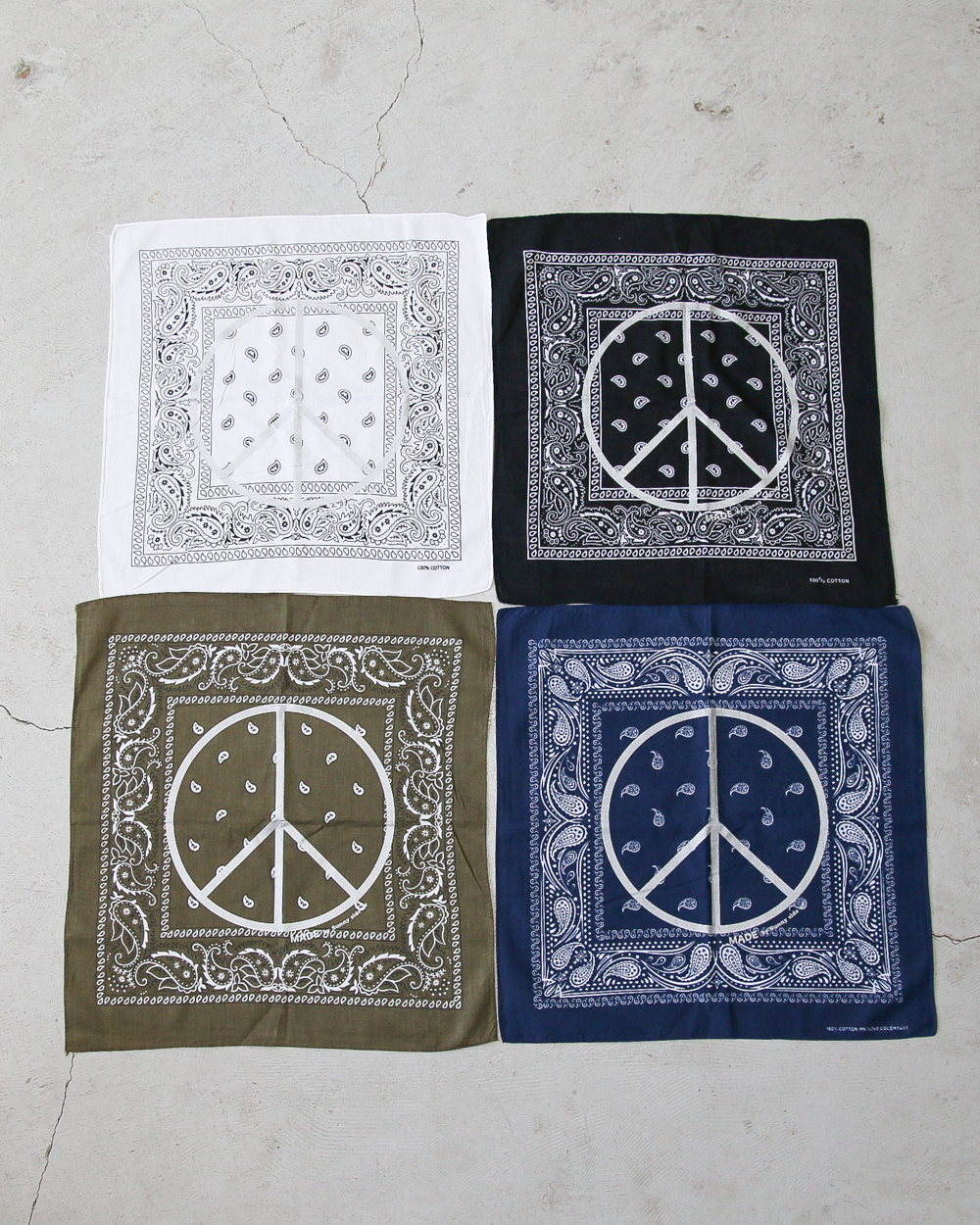 SUNNY SIDE UP サニーサイドアップ PEACE MARK PAISLEY BANDANA