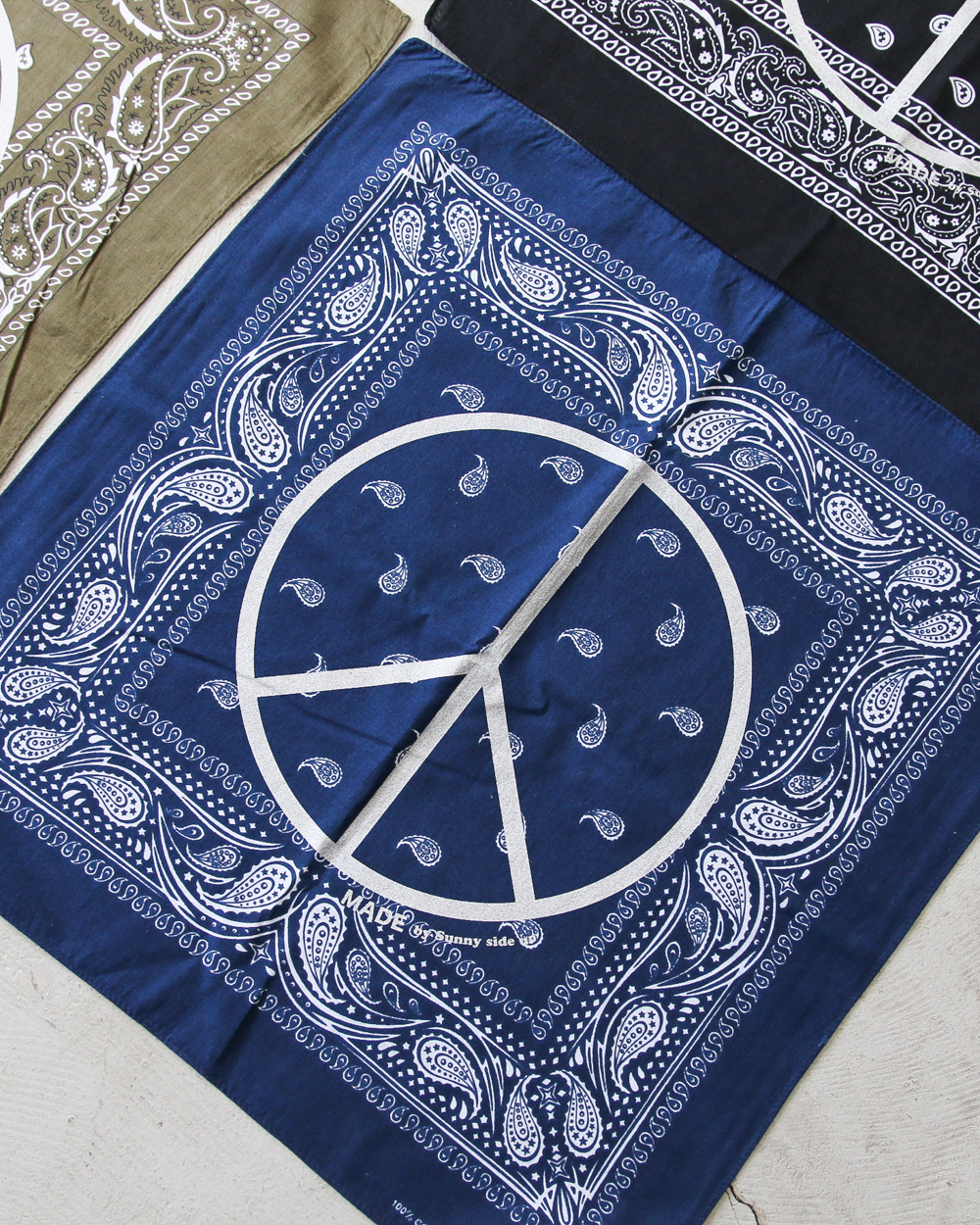 SUNNY SIDE UP サニーサイドアップ PEACE MARK PAISLEY BANDANA