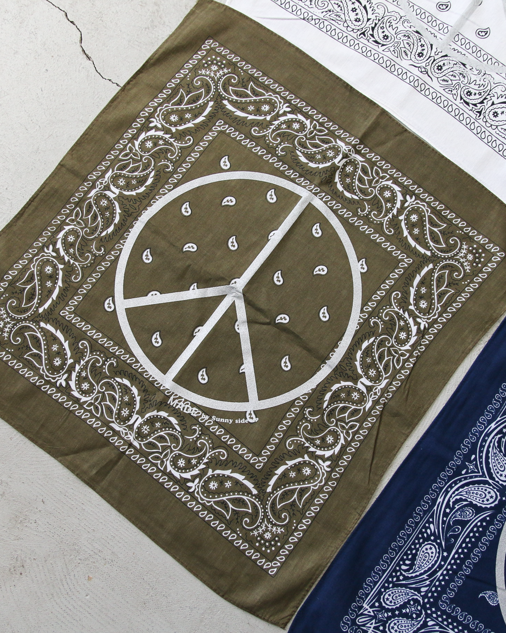 SUNNY SIDE UP サニーサイドアップ PEACE MARK PAISLEY BANDANA