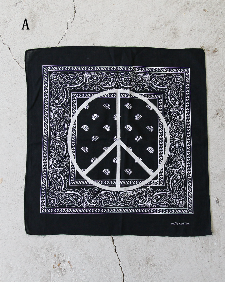 SUNNY SIDE UP サニーサイドアップ PEACE MARK PAISLEY BANDANA