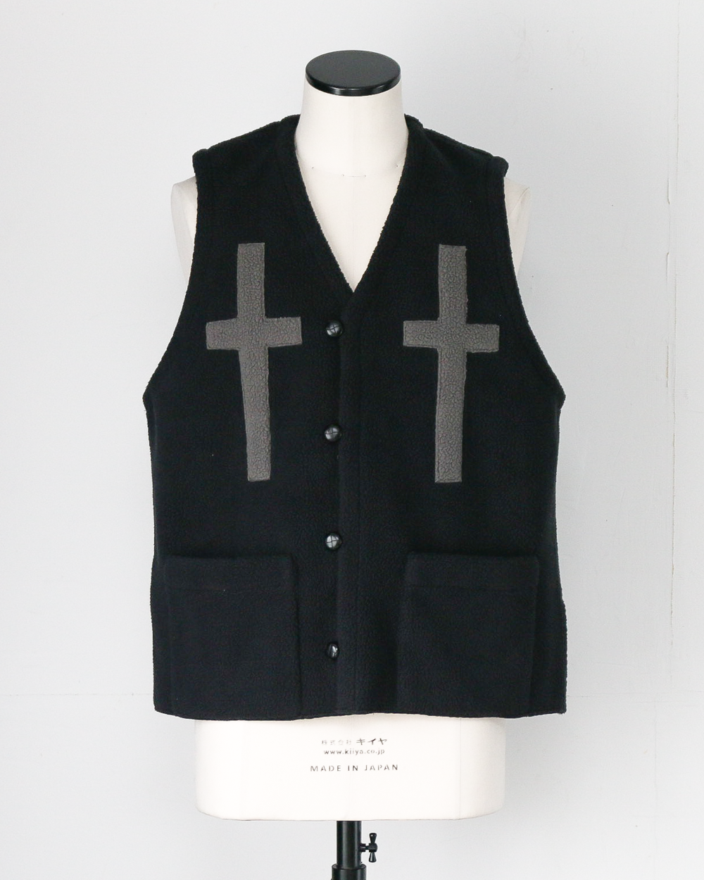 BURLAP OUTFITTER バーラップアウトフィッター PILE CROSS VEST Black
