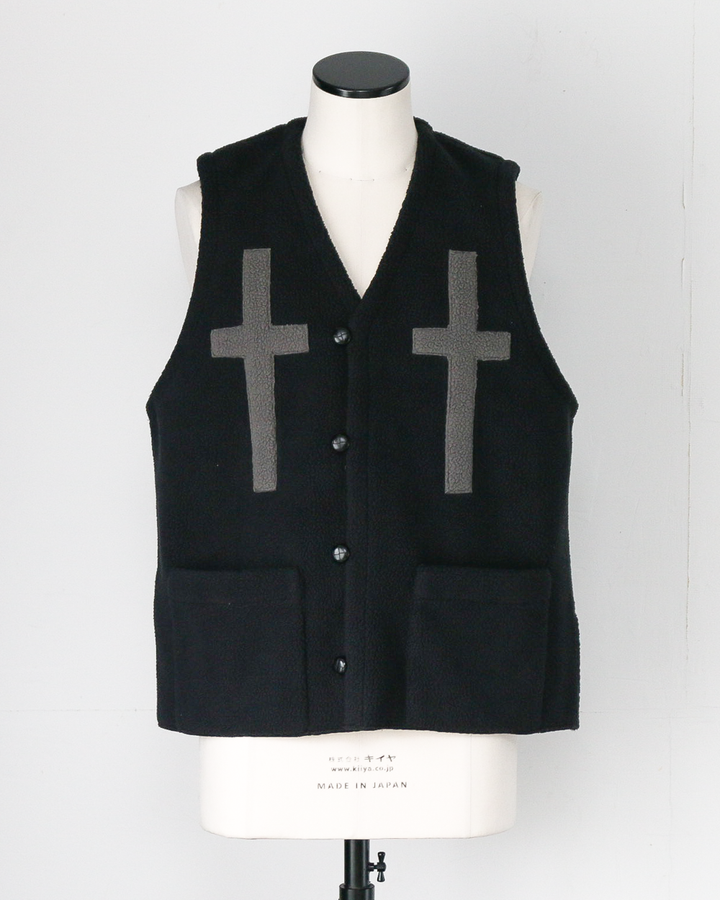 BURLAP OUTFITTER バーラップアウトフィッター PILE CROSS VEST Black