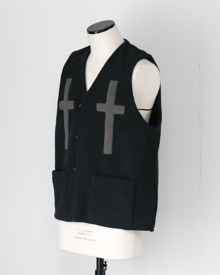 BURLAP OUTFITTER バーラップアウトフィッター PILE CROSS VEST Black