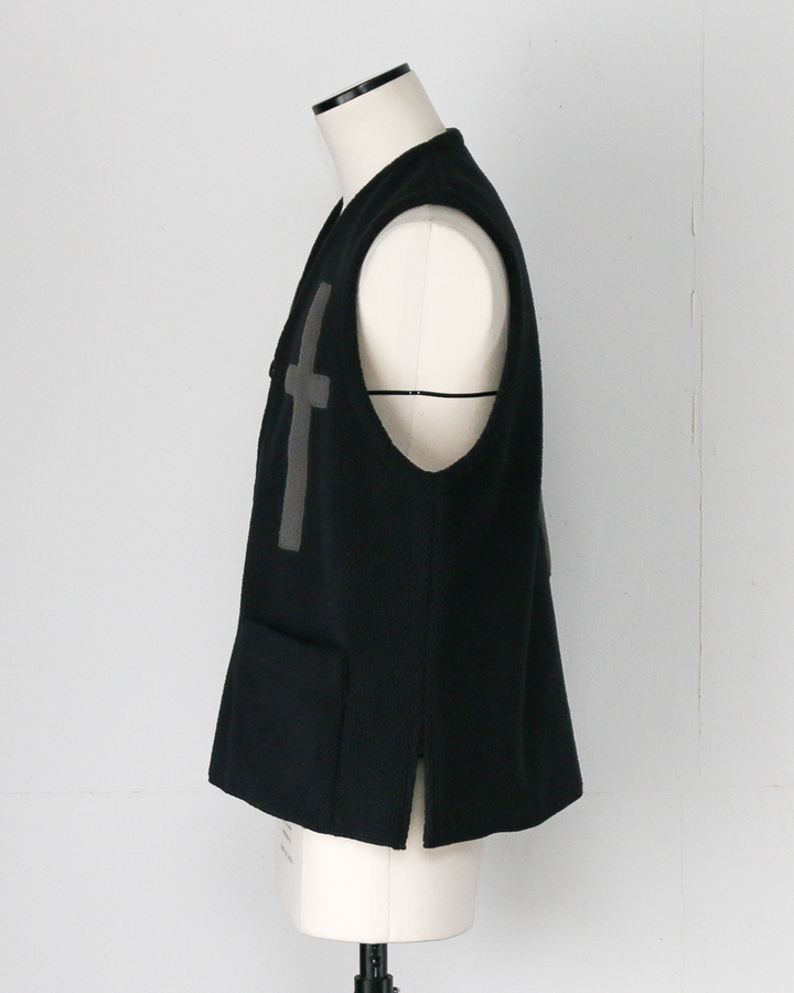 BURLAP OUTFITTER バーラップアウトフィッター PILE CROSS VEST Black