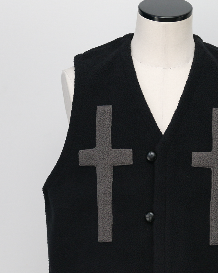 BURLAP OUTFITTER バーラップアウトフィッター PILE CROSS VEST Black