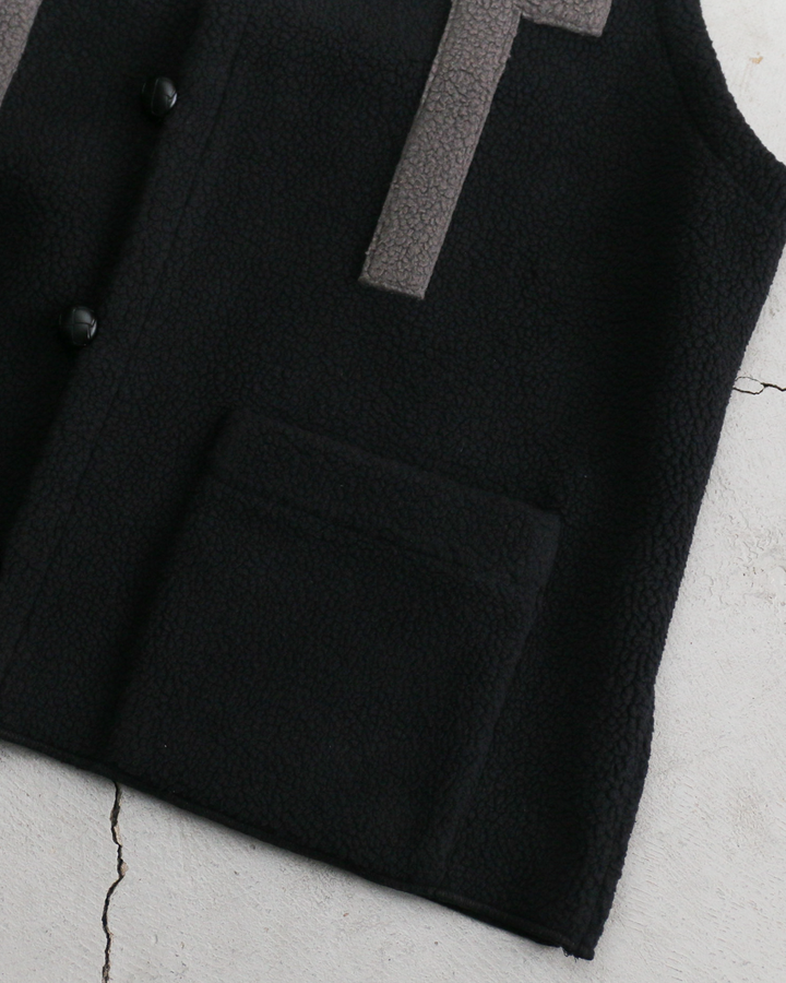 BURLAP OUTFITTER バーラップアウトフィッター PILE CROSS VEST Black