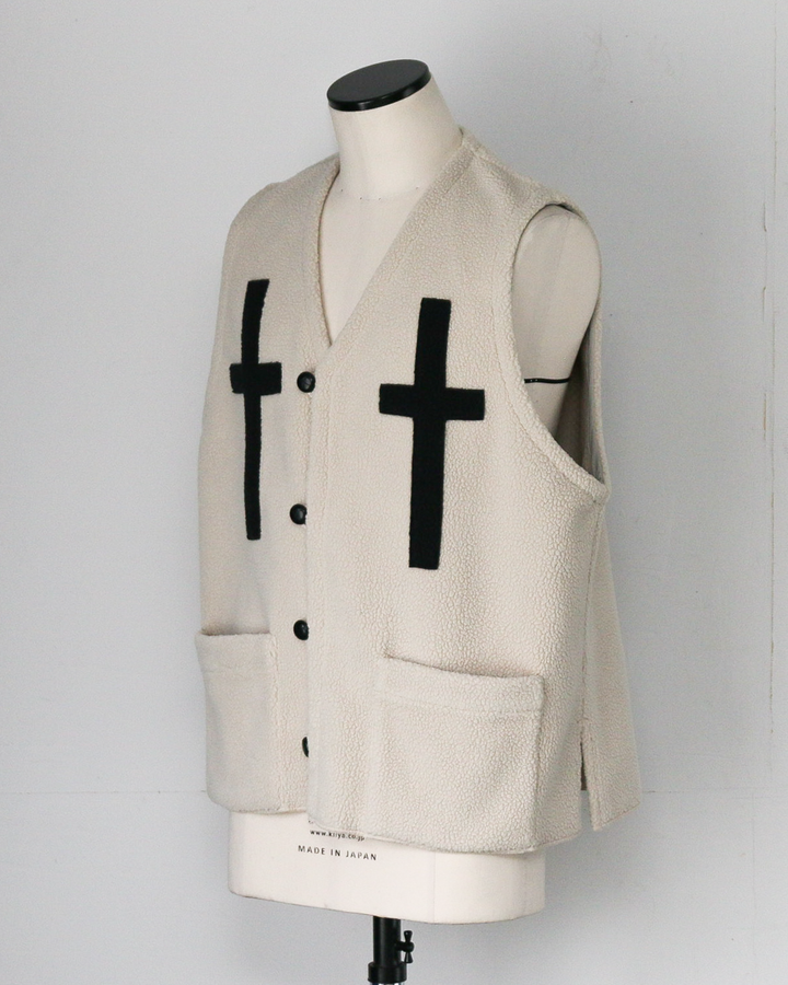 BURLAP OUTFITTER バーラップアウトフィッター PILE CROSS VEST Natural