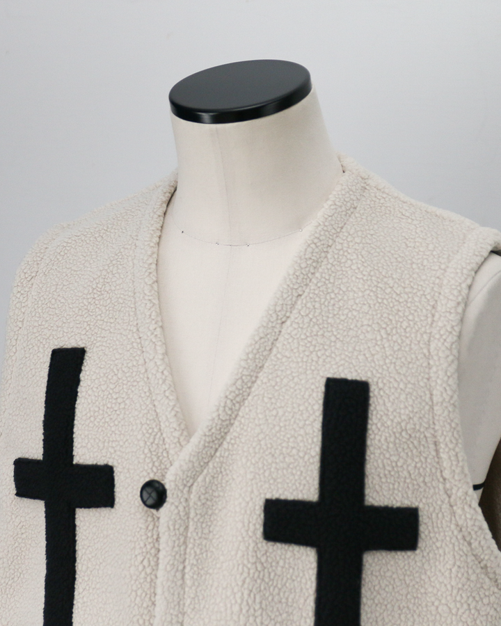 BURLAP OUTFITTER バーラップアウトフィッター PILE CROSS VEST Natural