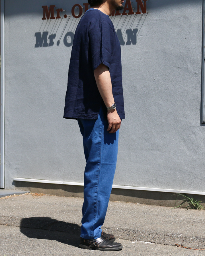 DELICIOUS LINEN Big T NAVY