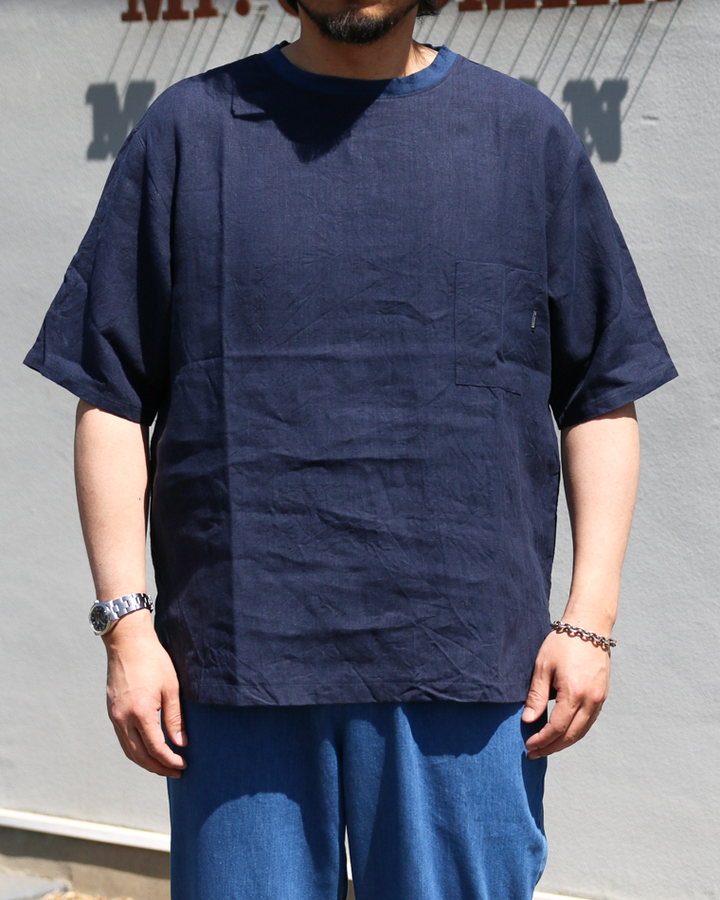 DELICIOUS LINEN Big T NAVY