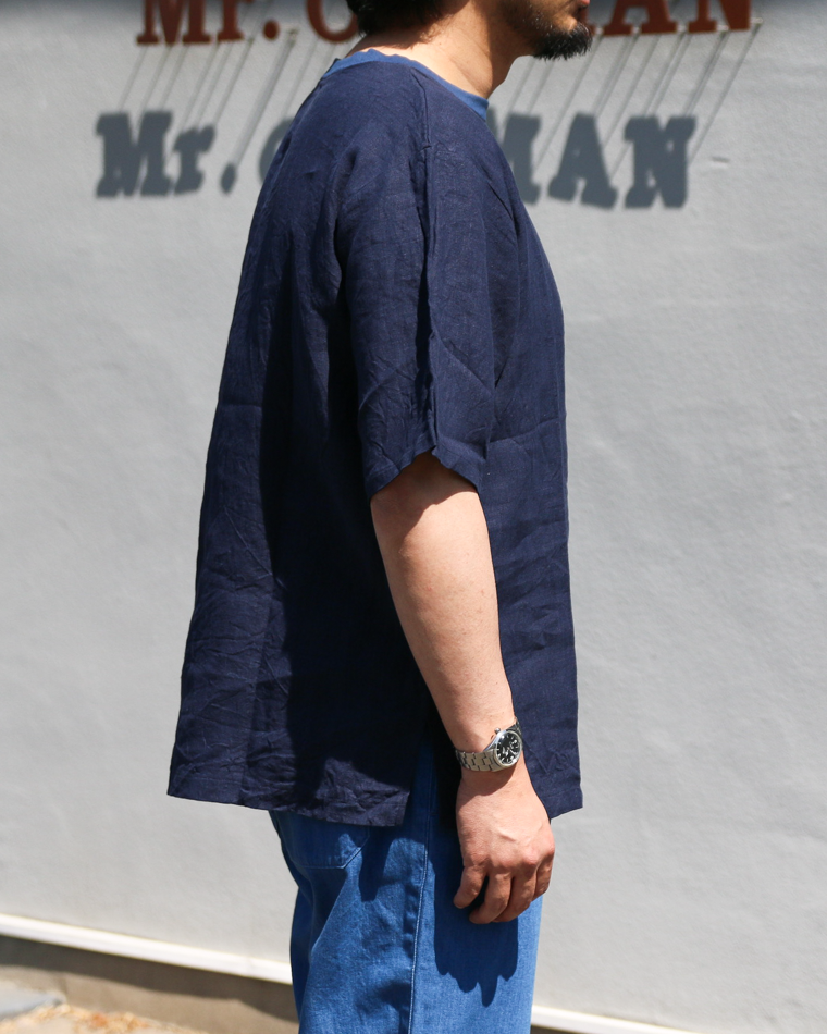 DELICIOUS LINEN Big T NAVY