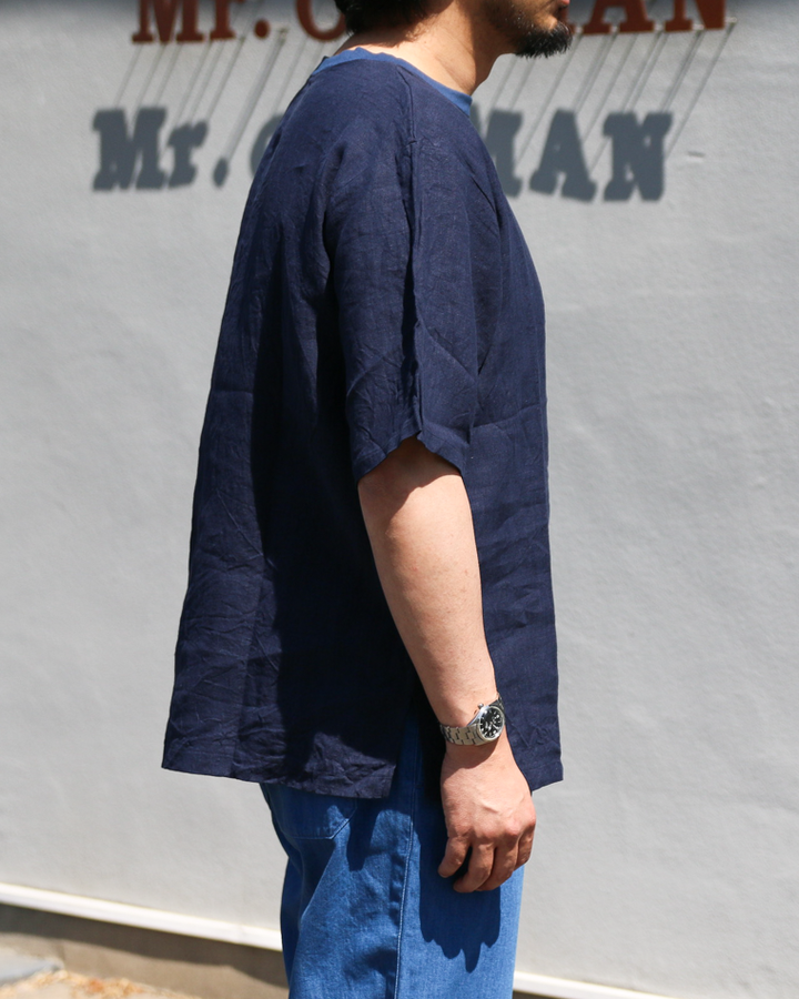 DELICIOUS LINEN Big T NAVY