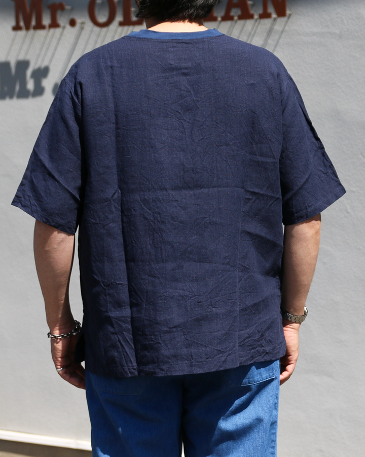 DELICIOUS LINEN Big T NAVY