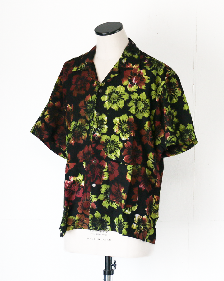 JAWANDI S/S Open Collar shirt Batik Flower