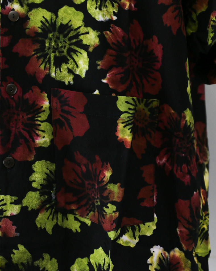 JAWANDI S/S Open Collar shirt Batik Flower