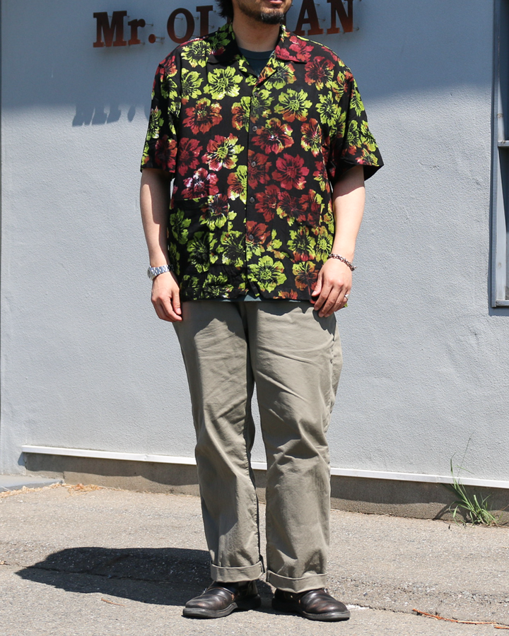 JAWANDI S/S Open Collar shirt Batik Flower