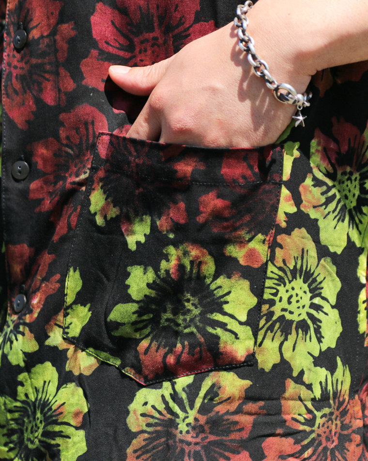 JAWANDI S/S Open Collar shirt Batik Flower