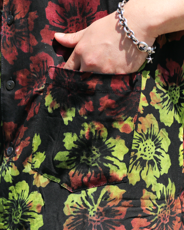 JAWANDI S/S Open Collar shirt Batik Flower