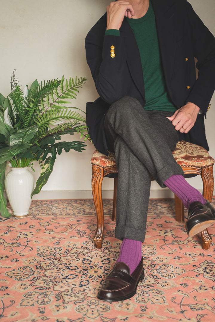 NAVY ROOTS ネイビールーツ Pile Color Rib Socks