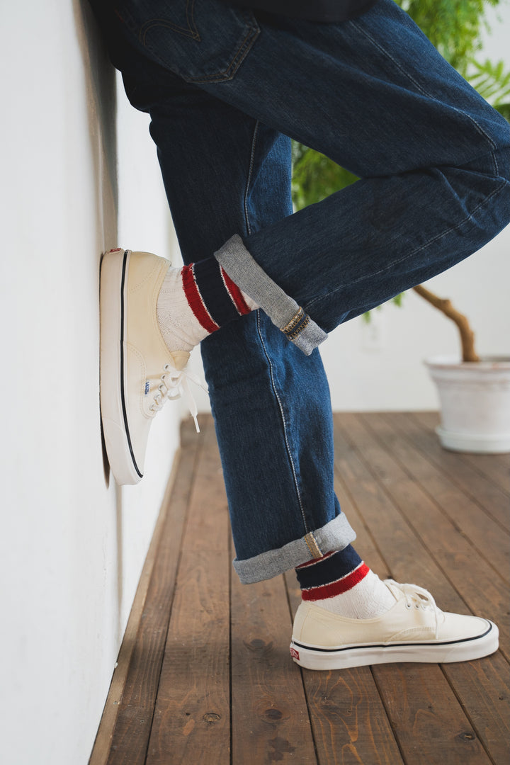 NAVY ROOTS ネイビールーツ Cable Border Socks