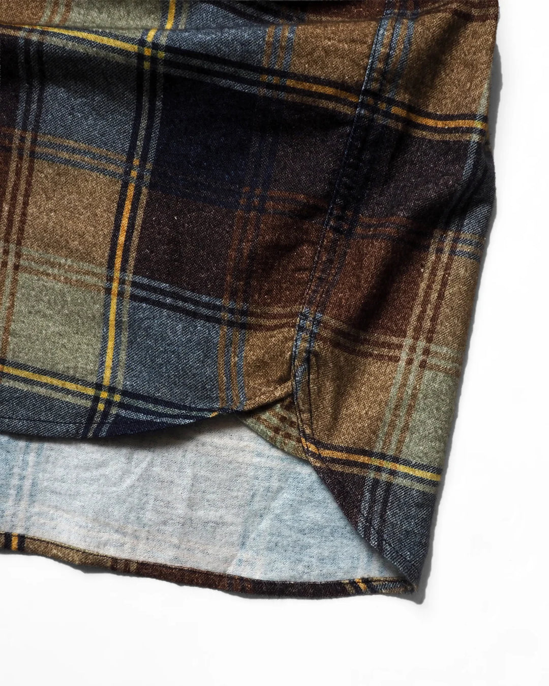 IMPRESTORE インプレストア Flannel Hooded Shirt / Springsteen (Navy×Brown)
