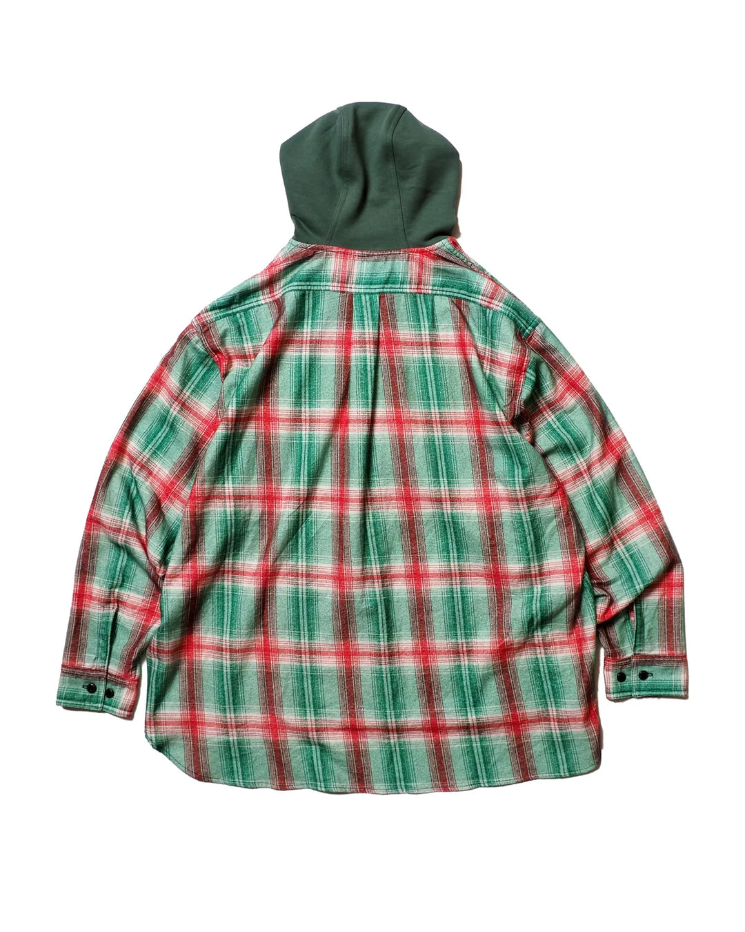 IMPRESTORE インプレストア Flannel Hooded Shirt / Springsteen (Green×Red)