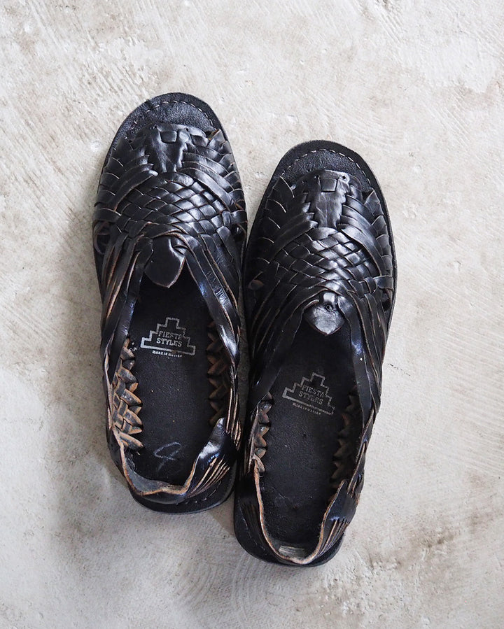 HUARACHE MEXICAN SANDAL handmade in Mexico BLACK