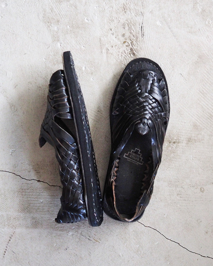 HUARACHE MEXICAN SANDAL handmade in Mexico BLACK