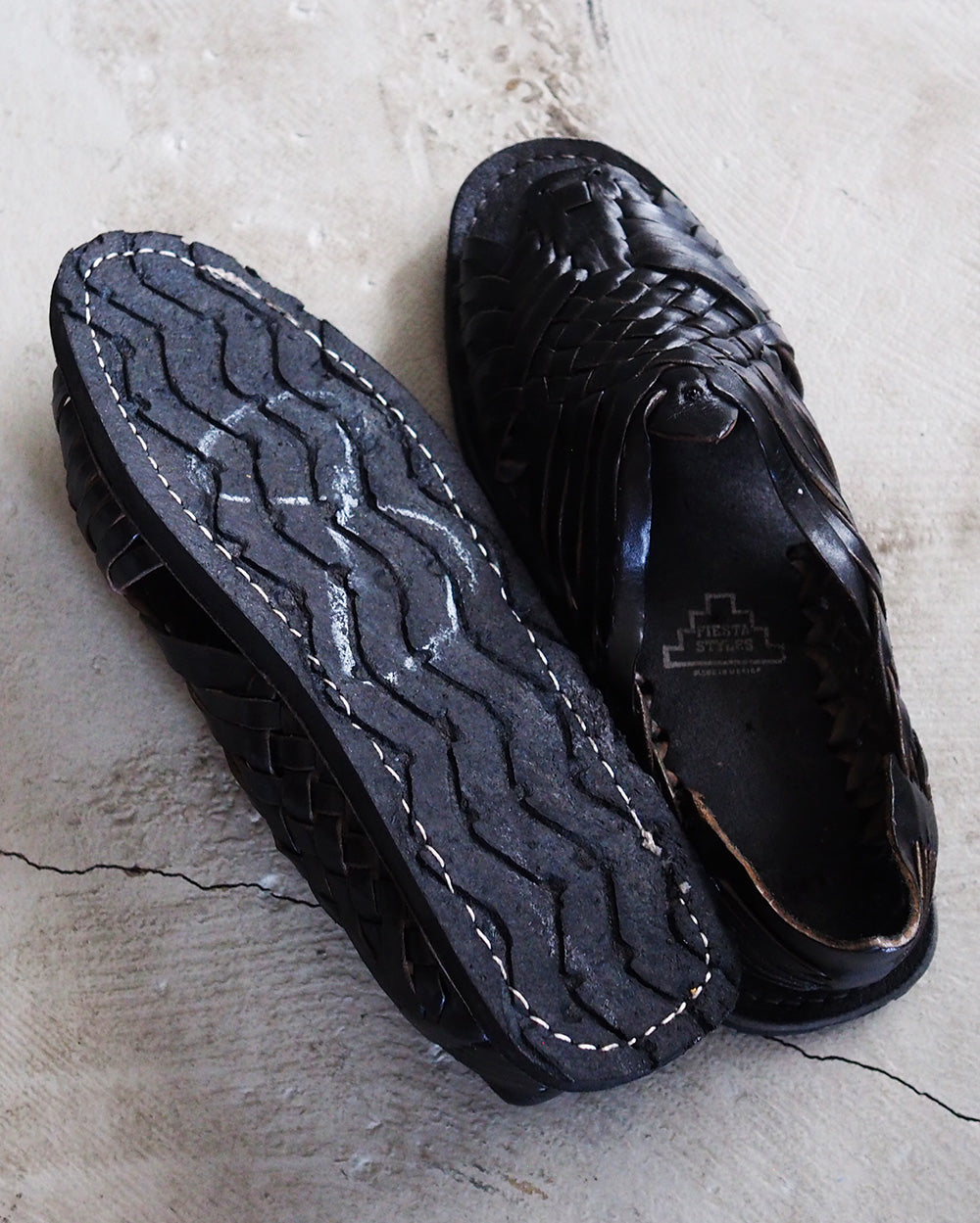 HUARACHE MEXICAN SANDAL handmade in Mexico BLACK