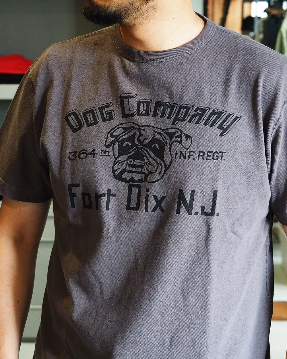 COLIMBO ZV-0413 Norwalk Cotton Tee FORT DIX BULLDOG Mouse Gray