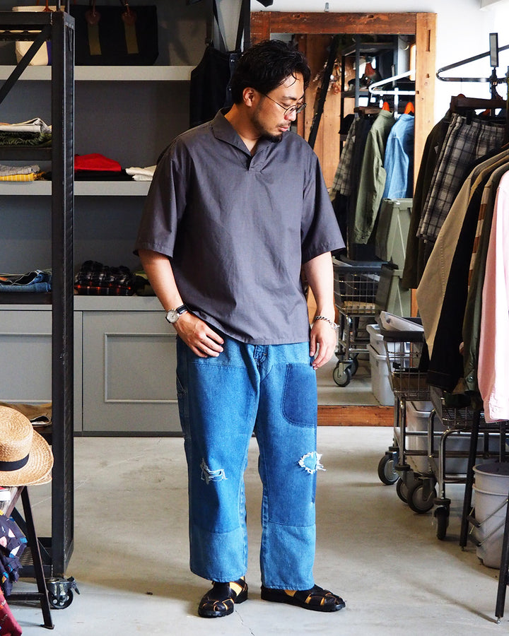 SUNNY SIDE UP REMAKE DENIM PAINTER PANTS Size 2