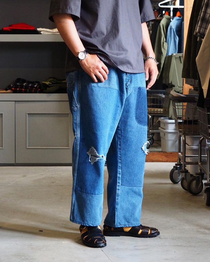 SUNNY SIDE UP REMAKE DENIM PAINTER PANTS Size 2