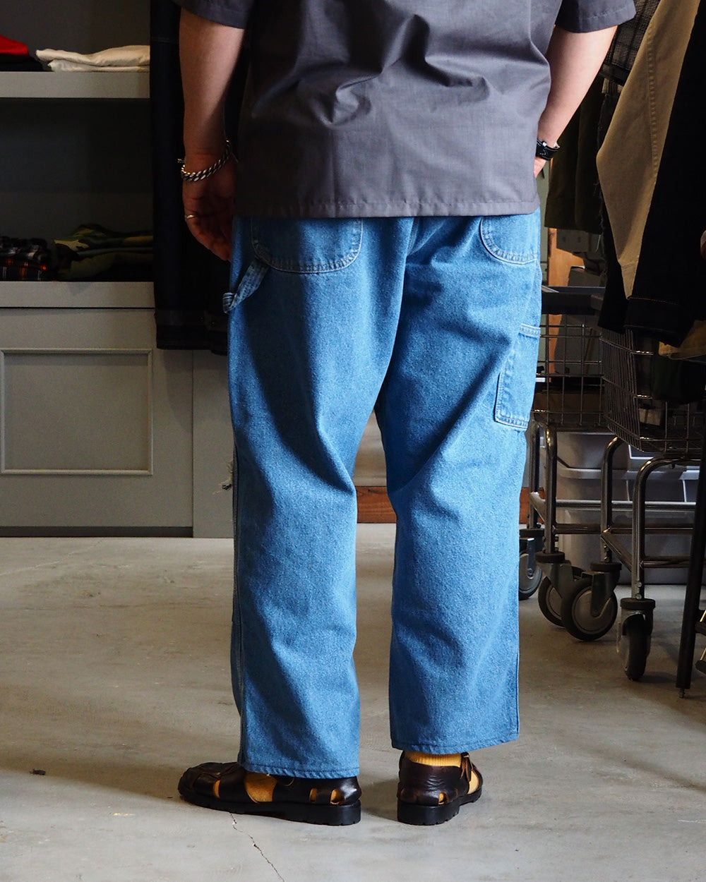SUNNY SIDE UP REMAKE DENIM PAINTER PANTS Size 2