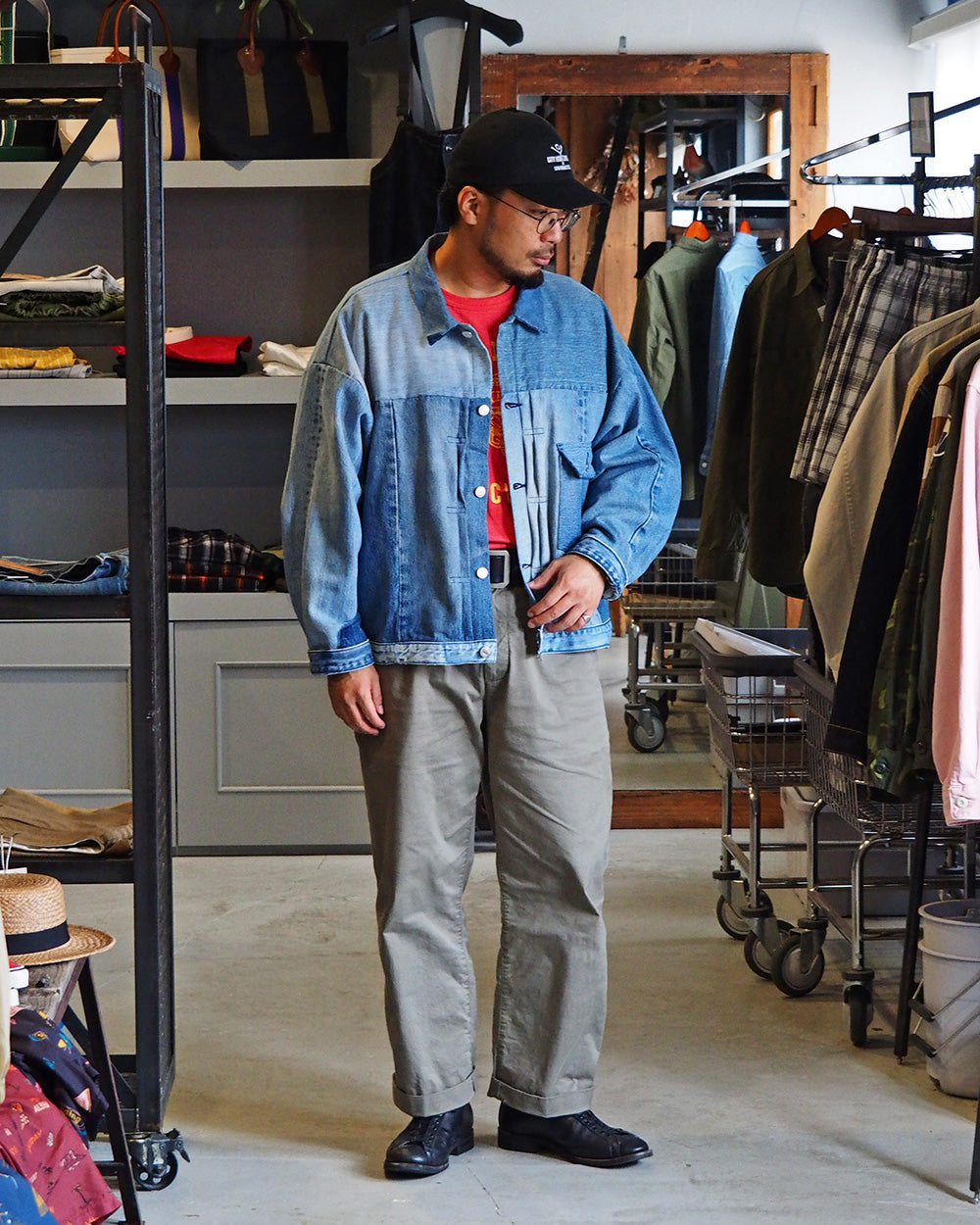 SUNNY SIDE UP REMAKE DENIM 1ST T-BACK WIDE JACKET A