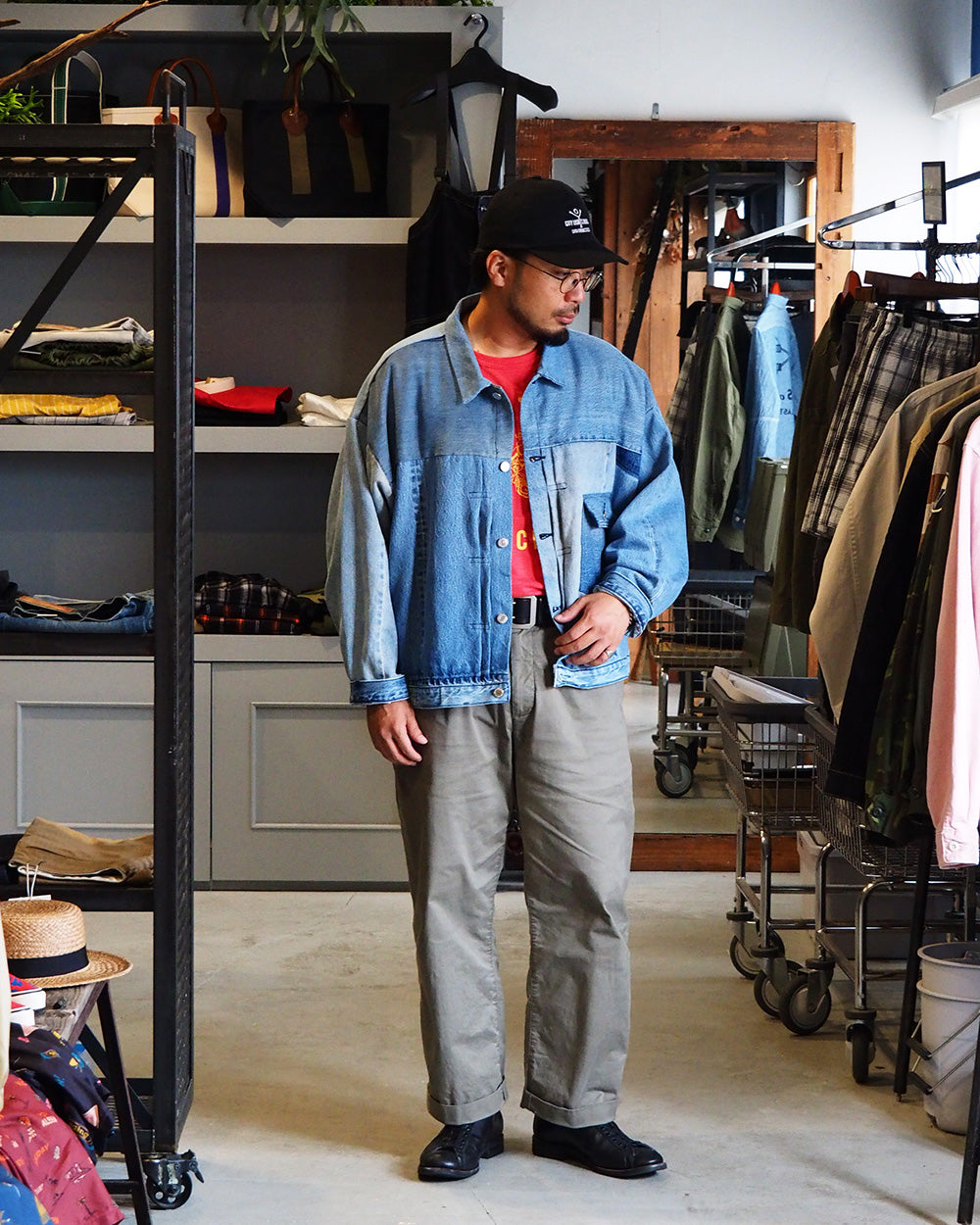 SUNNY SIDE UP REMAKE DENIM 1ST T-BACK WIDE JACKET C