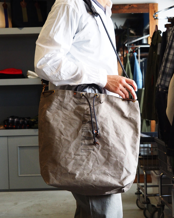 VASCO CANVAS × LEATHER MAIL PURSE BAG LARGE VS-211 Gray