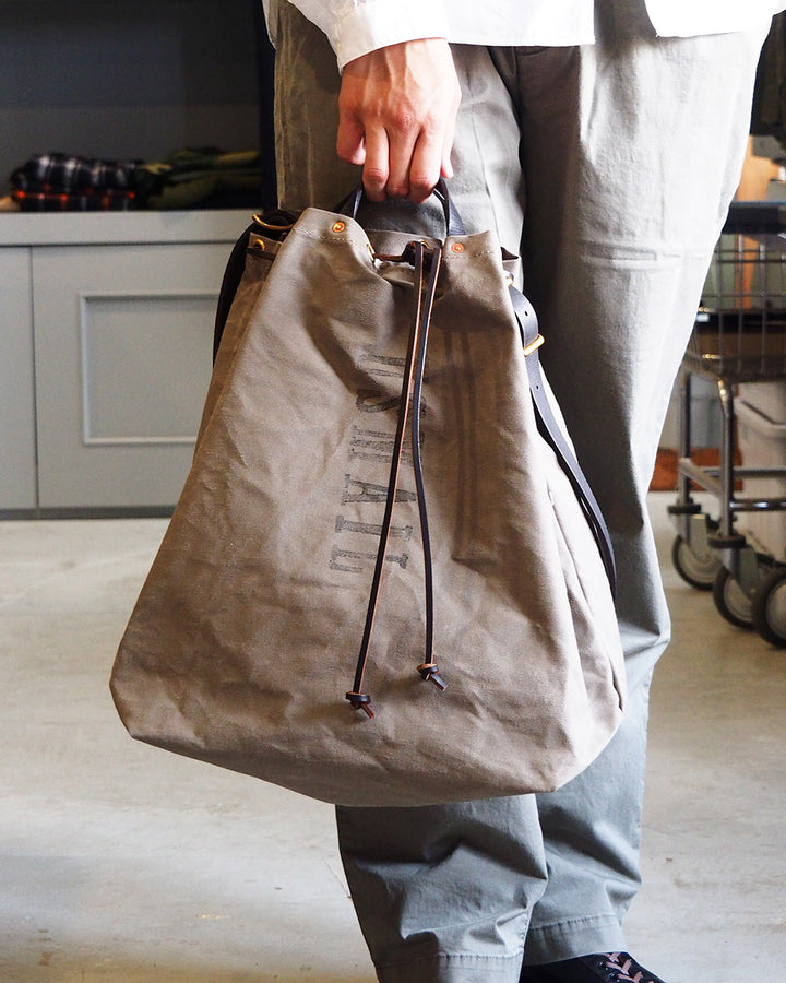 VASCO CANVAS × LEATHER MAIL PURSE BAG LARGE VS-211 Gray