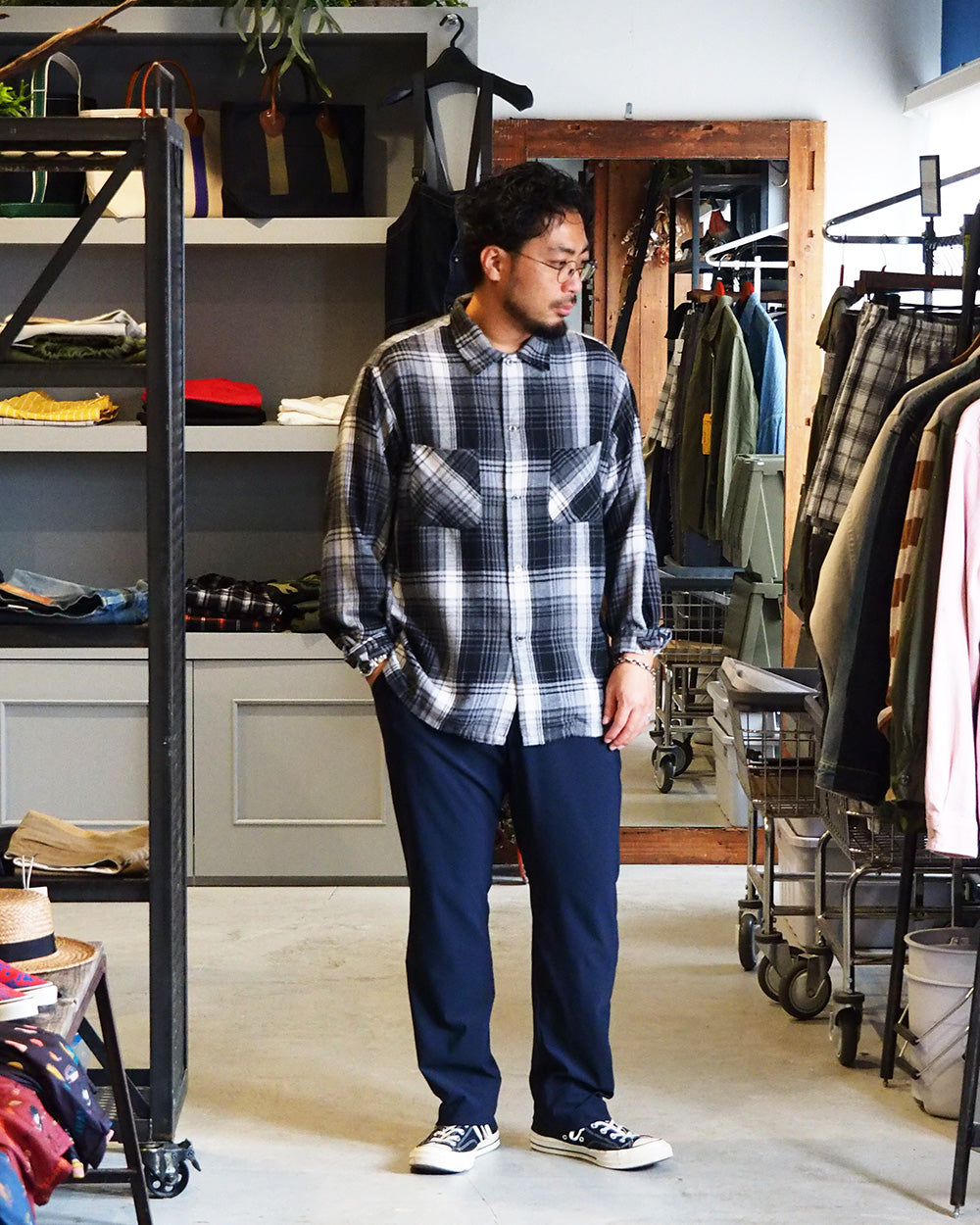 melple Tomcat Relax Pants Dark Navy