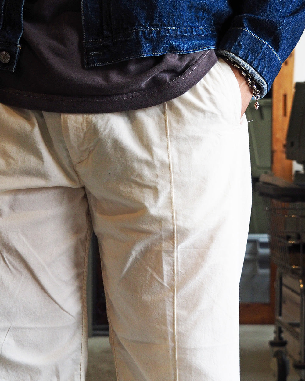 NECESSARY or UNNECESSARY NOUN PIN TUCK EASY PANTS Natural
