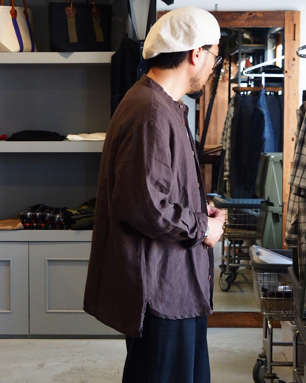 Nasngwam ナスングワム LIBERAL SHIRTS Charcoal