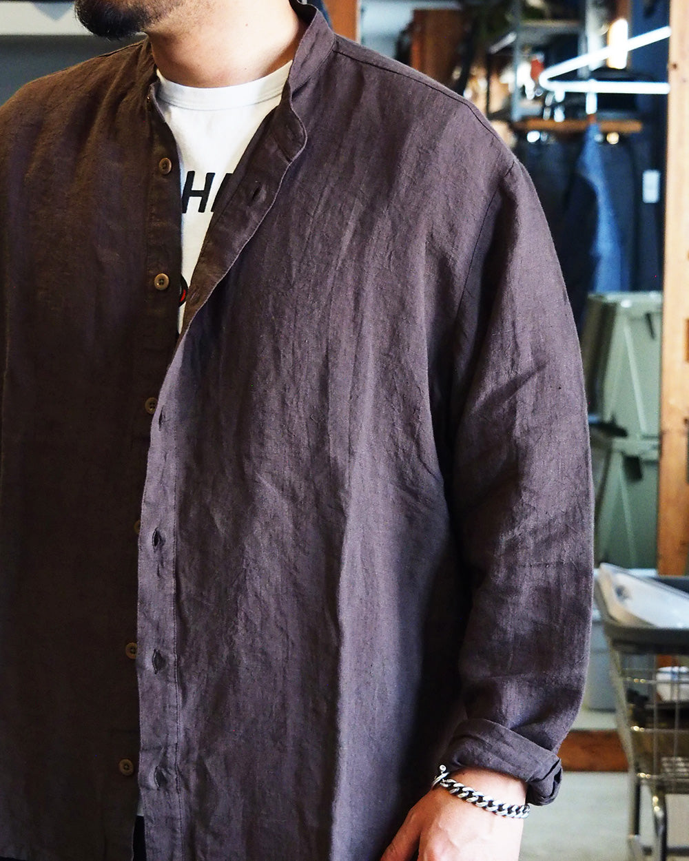 Nasngwam ナスングワム LIBERAL SHIRTS Charcoal