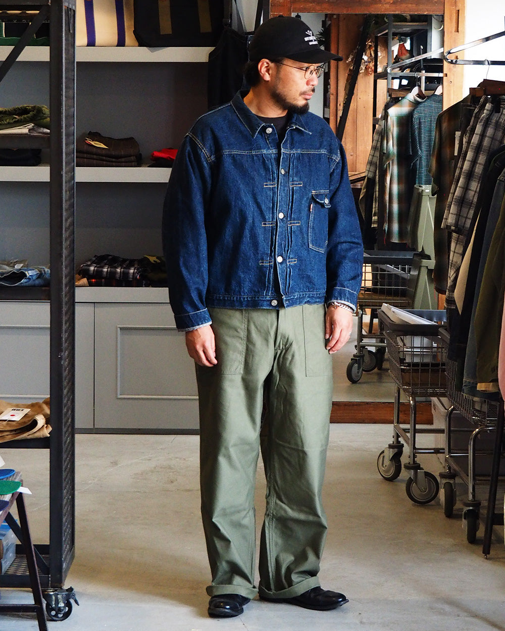 FOB factory エフオービーファクトリー F0540 BAKER PANTS TYPE2 Olive