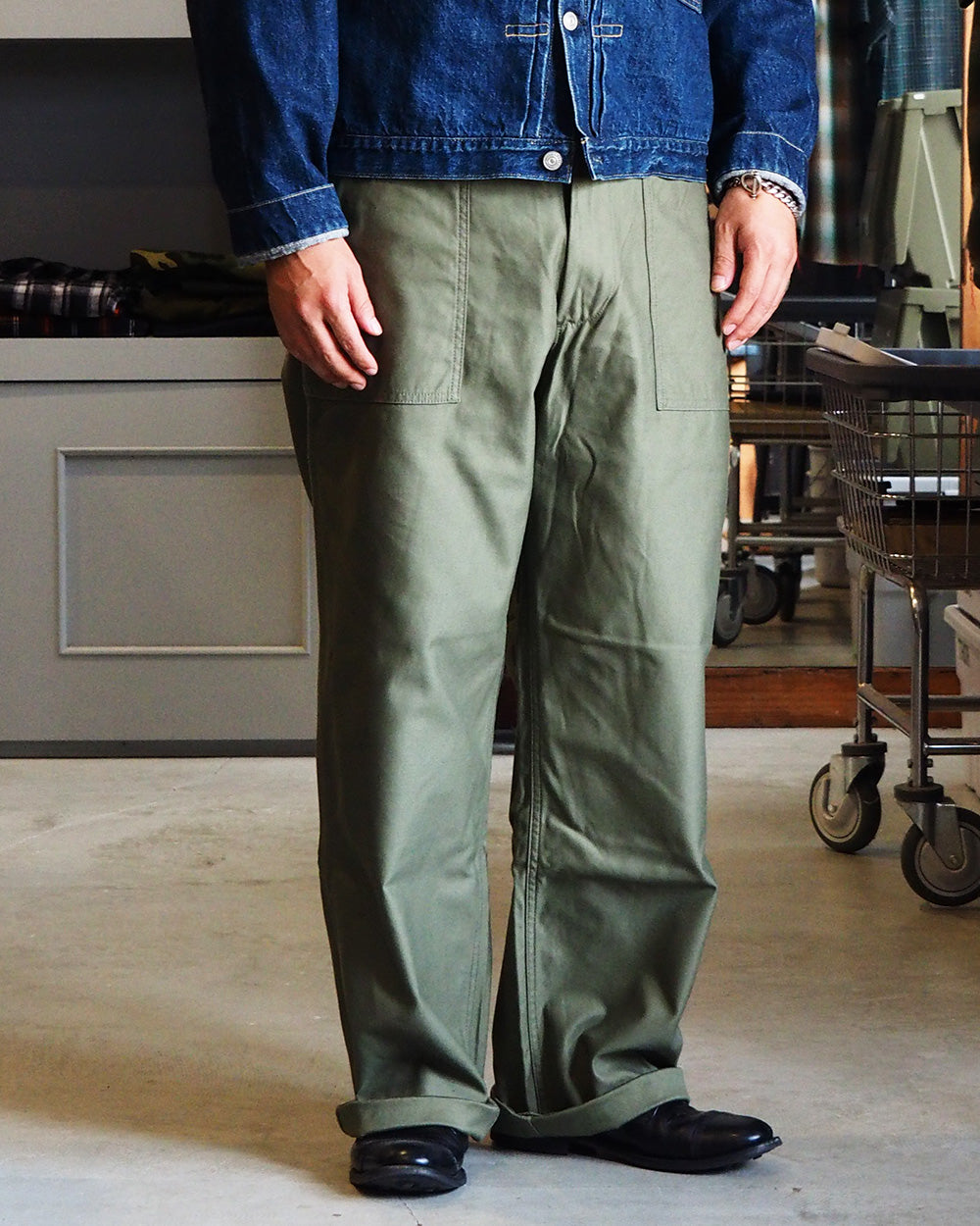 FOB factory エフオービーファクトリー F0540 BAKER PANTS TYPE2 Olive