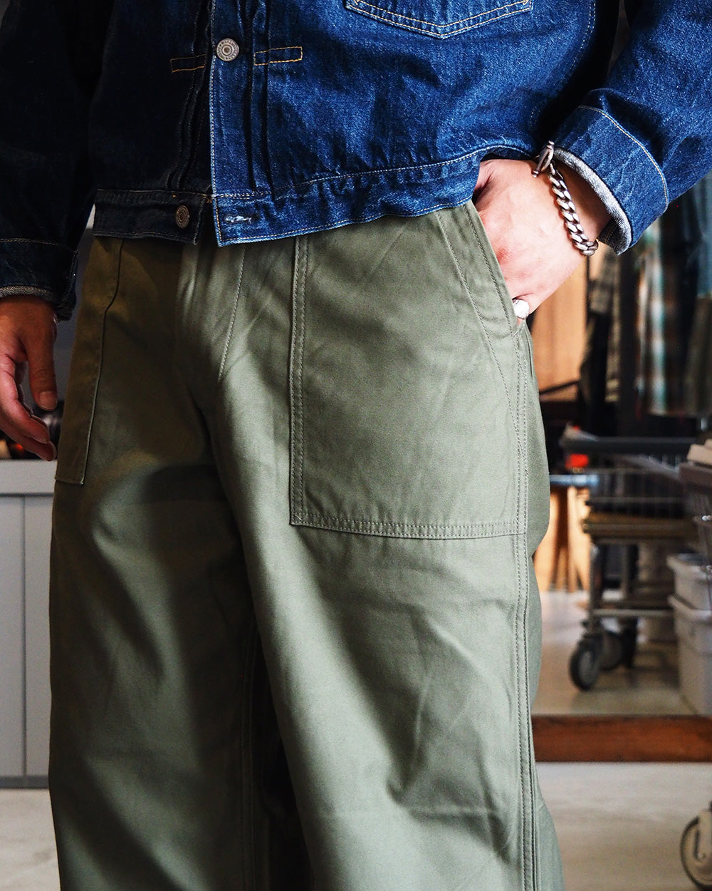 FOB factory エフオービーファクトリー F0540 BAKER PANTS TYPE2 Olive